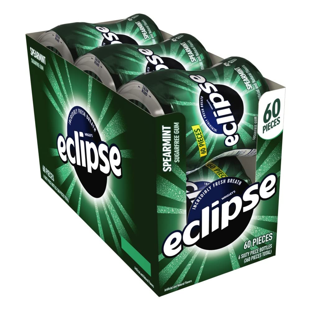 Eclipse Spearmint Sugarfree Gum 60 Count Pack of 6