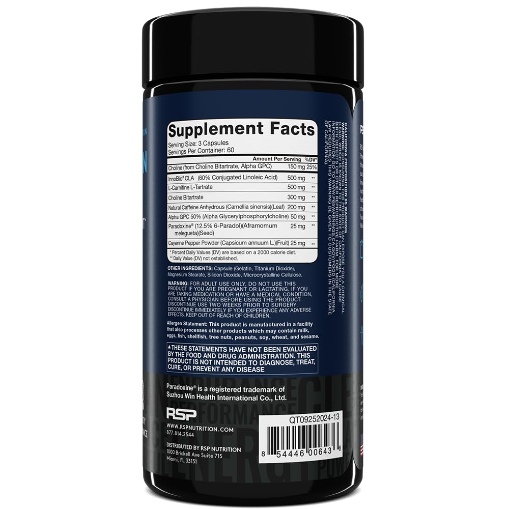 RSP Nutrition QuadraLean Thermogenic Fat Burner for Men & Women, Weight Loss Supplement, Crash-Free Energy, Metabolism Booster & Appetite Suppressant, Diet Pills, 60 Serv (Packaging May Vary)