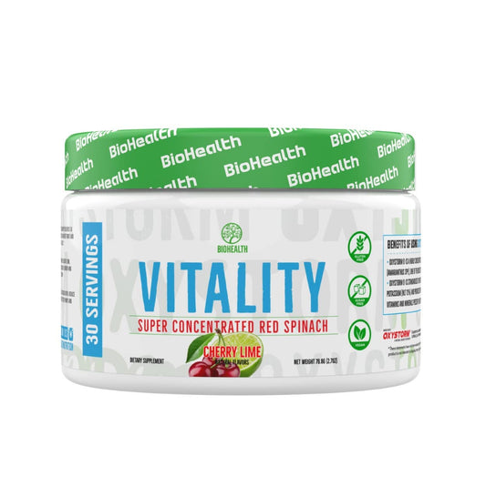 BioHealth Nutrition Vitality - Super Concentrated Red Spinach | Nitric Oxide for Daily Blood Pressure Support & Circulation Hearth Healthy Powder
