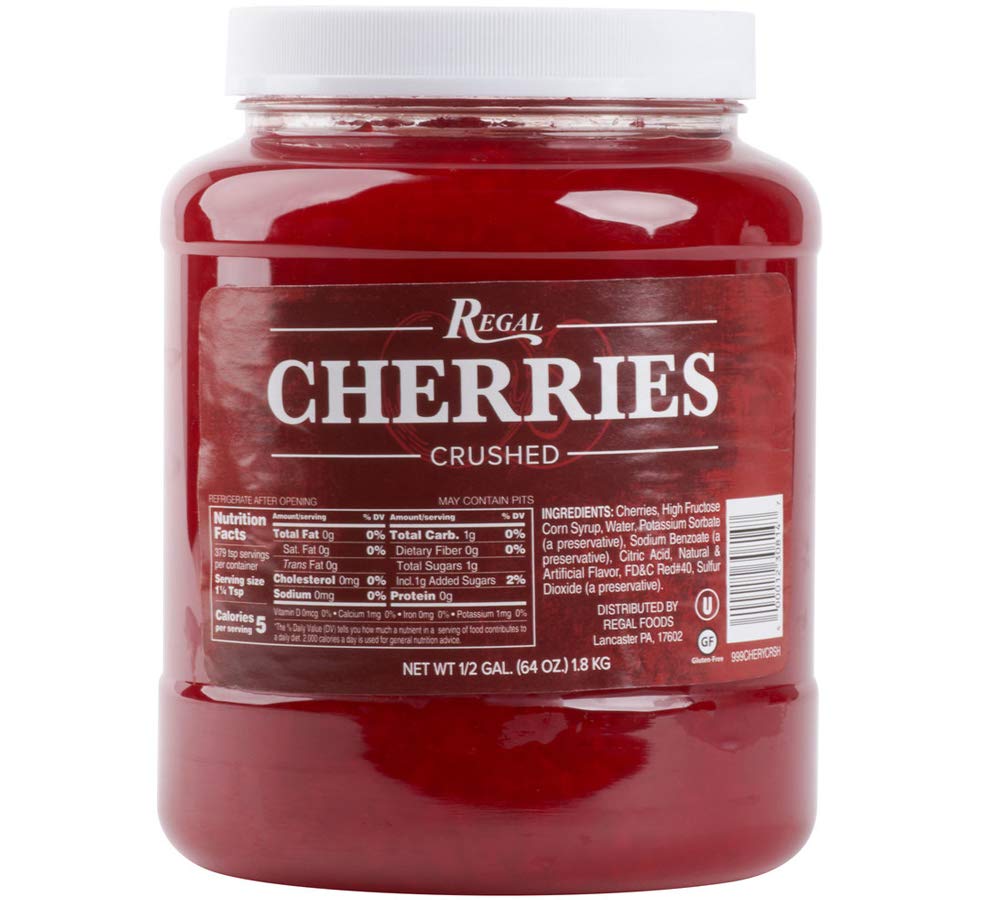 Maraschino Cherries Crushed 12 Gallon