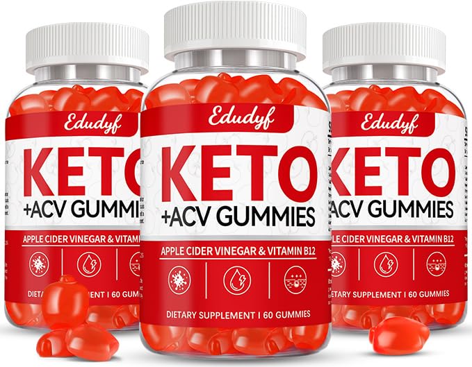 Juebingy Keto ACV Gummies, Gluten & Sugar Free Apple Cider Vinegar Supplement for Men & Women - 180 Gummies (1500 mg-3 Pack)