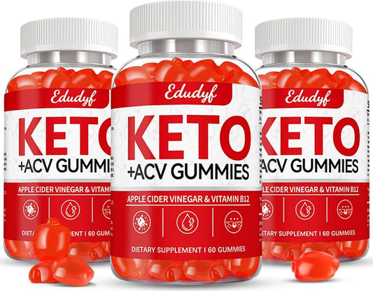 Juebingy Keto ACV Gummies, Gluten & Sugar Free Apple Cider Vinegar Supplement for Men & Women - 180 Gummies (1500 mg-3 Pack)