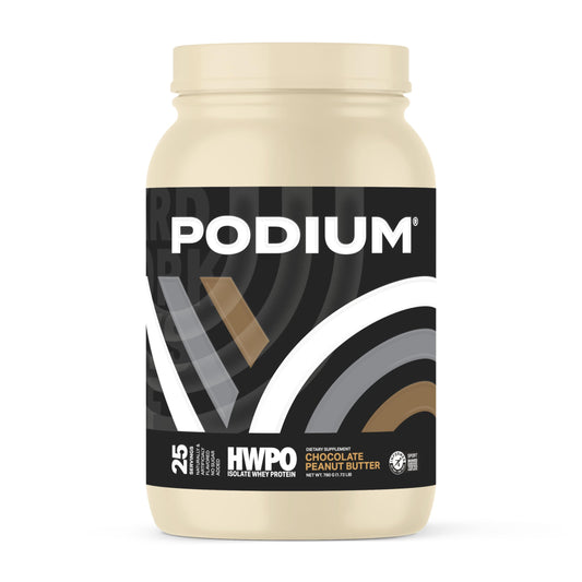 Podium Nutrition x HWPO Training Whey Protein Powder, Chocolate Peanut Butter, 20g Protein Per Serving w/Digestive Enzymes, Whey Protein Isolate, Gluten Free & Soy Free, Low Carb & Sugar, 25 Servings