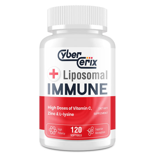 CyberCerix Advanced Liposomal Immune Supplement, Complex with L-Lysine 1,500mg, Vitamins, Minerals & Herbal Extracts, Comprehensive Daily Wellness Blend for Men & Women - 120 Capsules