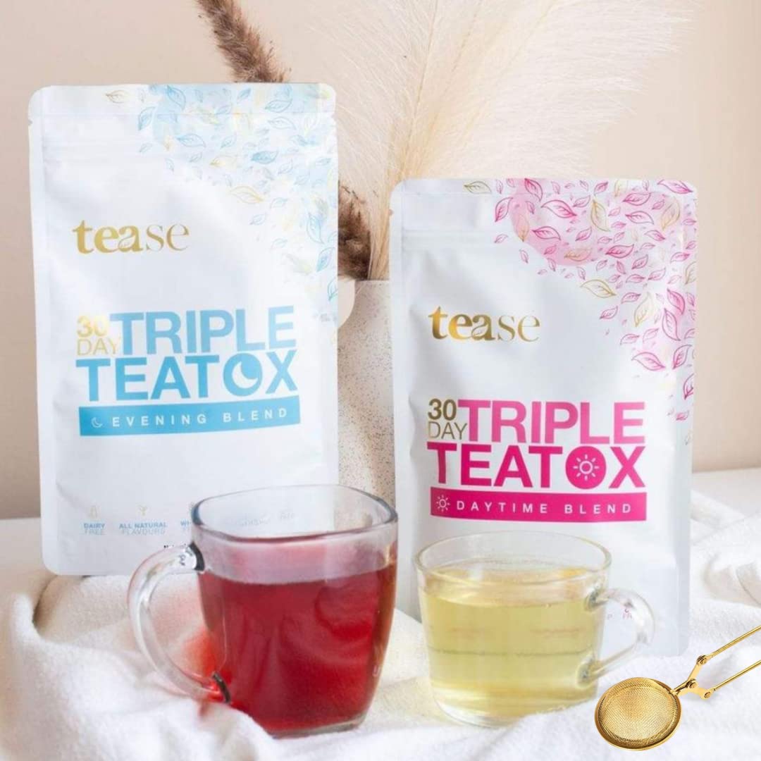 Tease Tea Organic Detox Treatment - 30 Day Triple Teatox Cleanse and Detox Kit