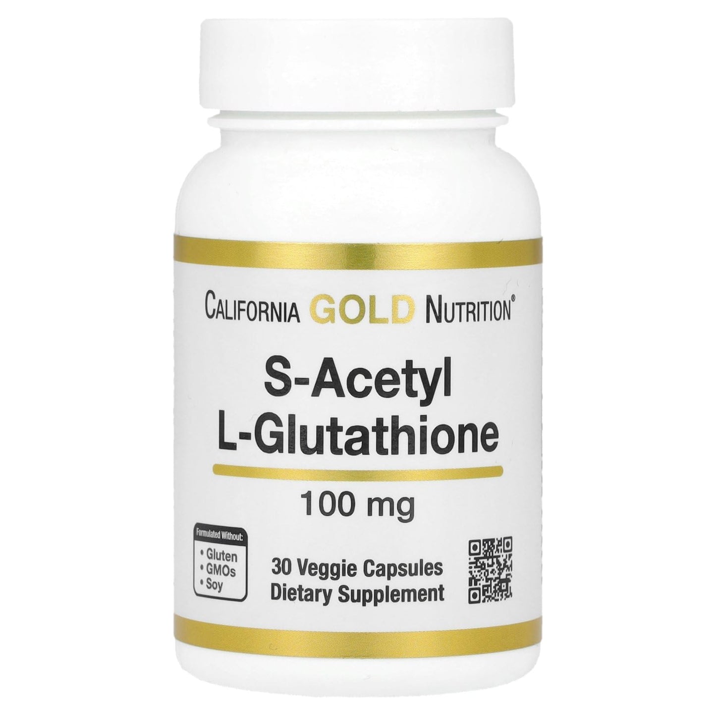 California Gold Nutrition S-Acetyl L-Glutathione, 100 mg, 30 Veggie Capsules