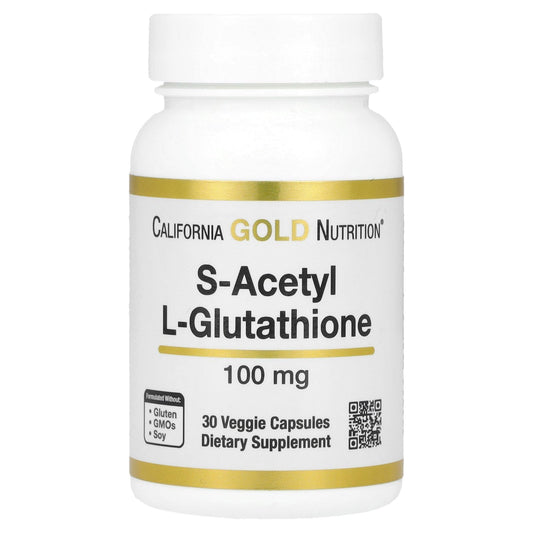 California Gold Nutrition S-Acetyl L-Glutathione, 100 mg, 30 Veggie Capsules