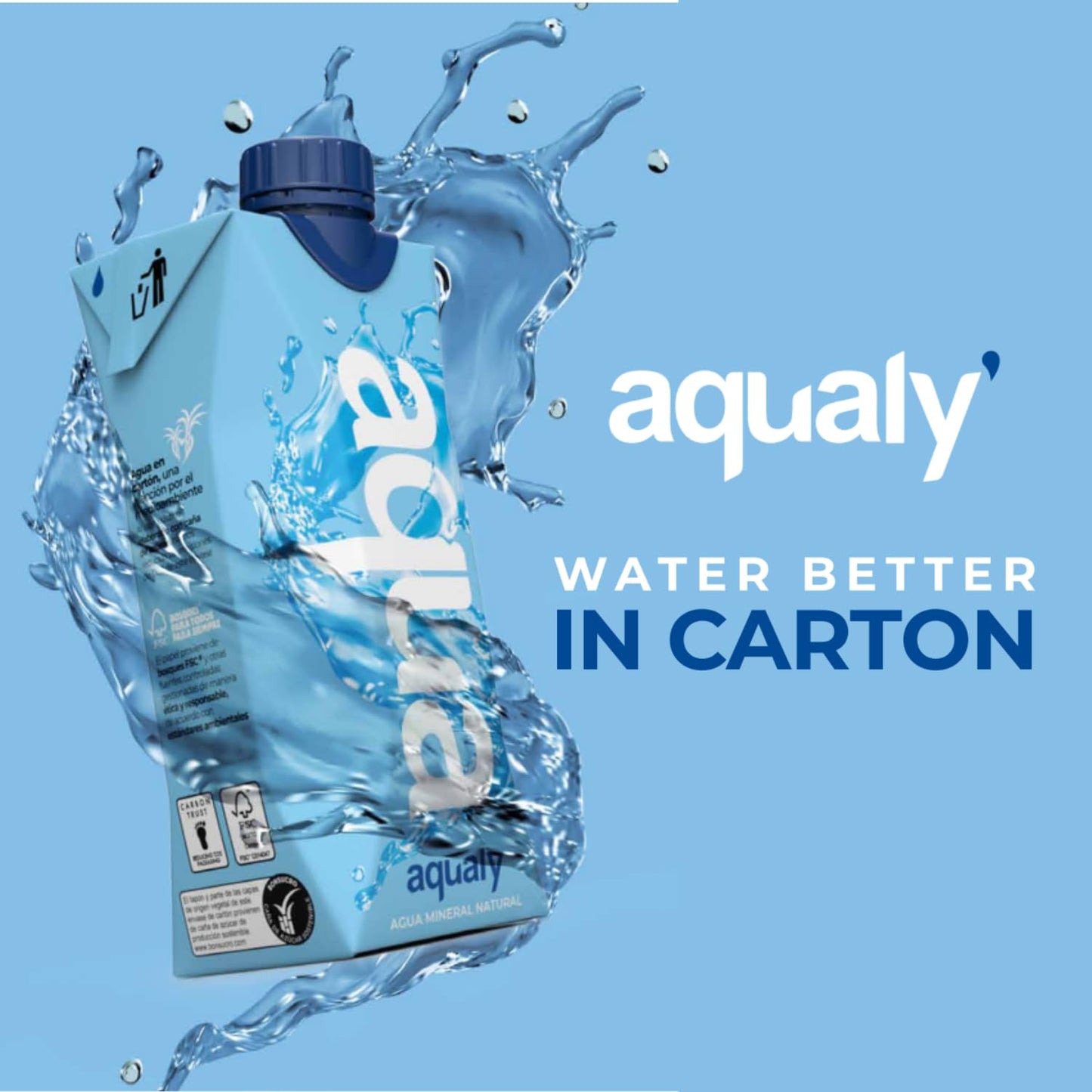 Aqualy Premium Water  Purified Water with Essential Minerals  EcoFriendly Boxed Water  BPAFree  NonGMO  Free from microplastics  Recyclable packaging  6 Pack of 169 fl oz Cartons  Plant