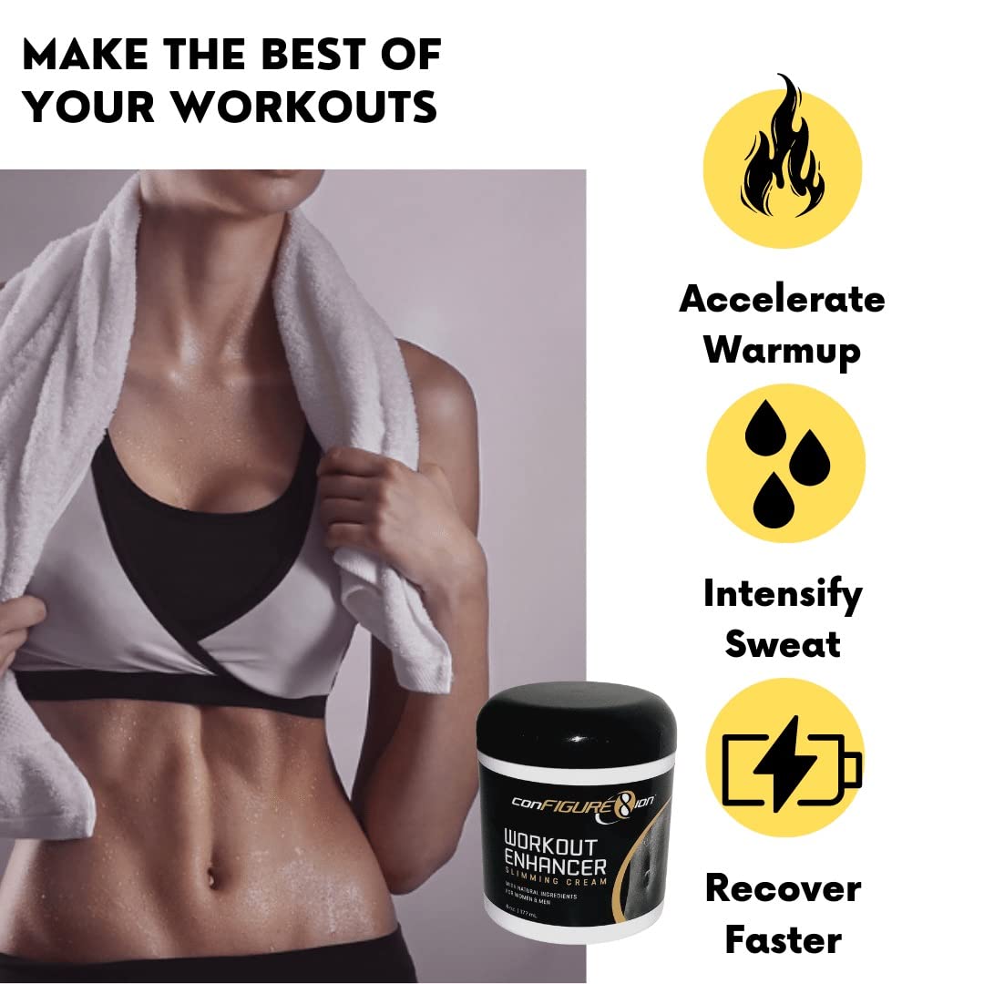 conFIGURE8ion Workout Enhancement Cream - Thermogenic Fat Burning Body Cream For Men and Women, Intensifies Sweat, Repairs Damaged Skin and Aids in Muscle Recovery