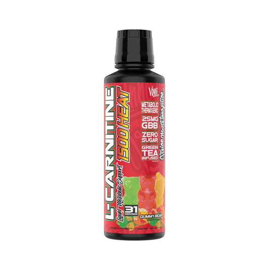 VMI Sports L-Carnitine 1500 Heat Liquid Enhanced Thermogenic | 1500 mg Carnitine | Maximum Absorption Formula | Great Taste for Men & Women | 31 Servings (Gummy Bear)