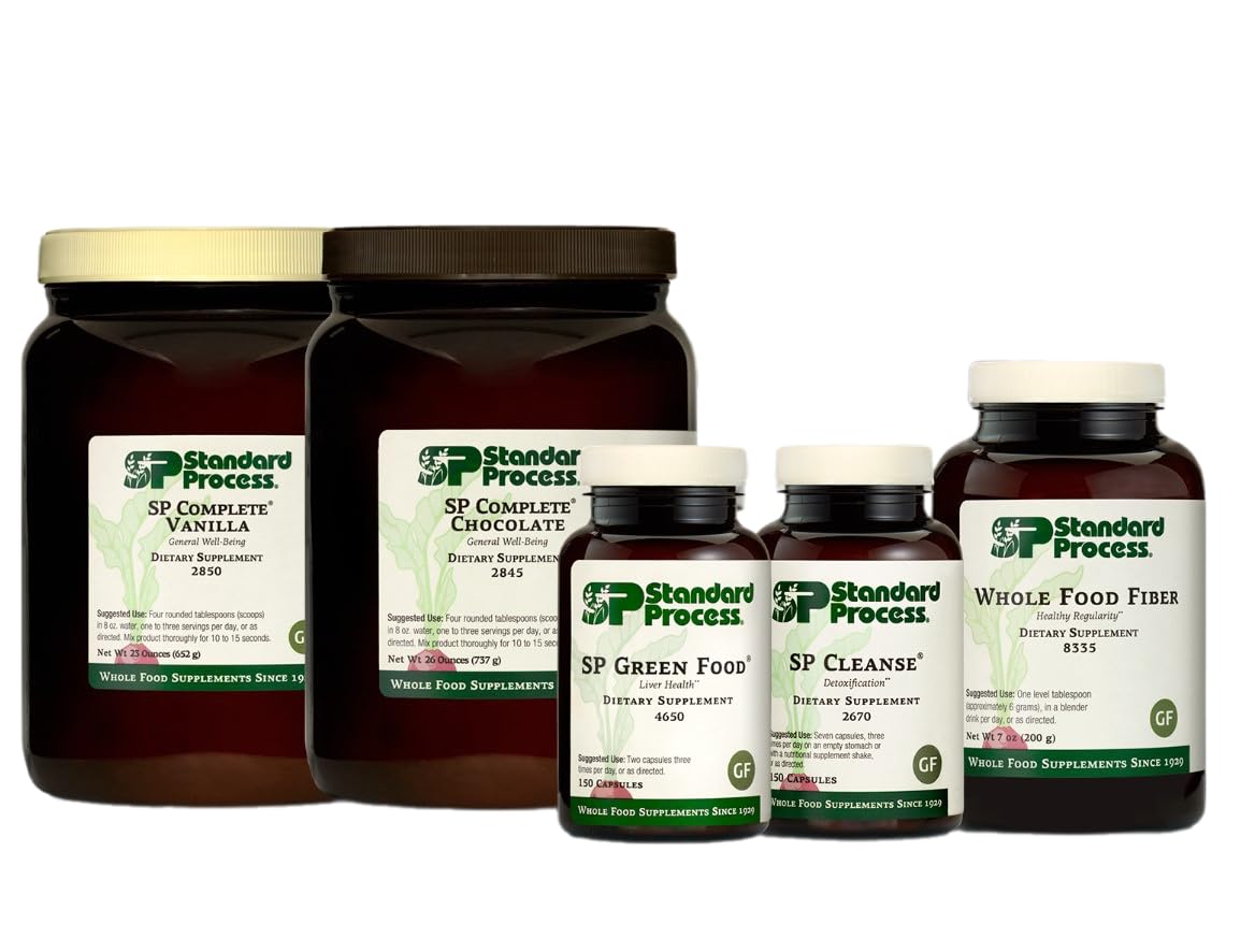 Standard Process Purification Kit with SP Complete Chocolate, SP Complete Vanilla and Whole Food Fiber-Detox and Liver Support with Milk Thistle, Whey Protein, Fiber, Choline, 21-Day Purification Kit