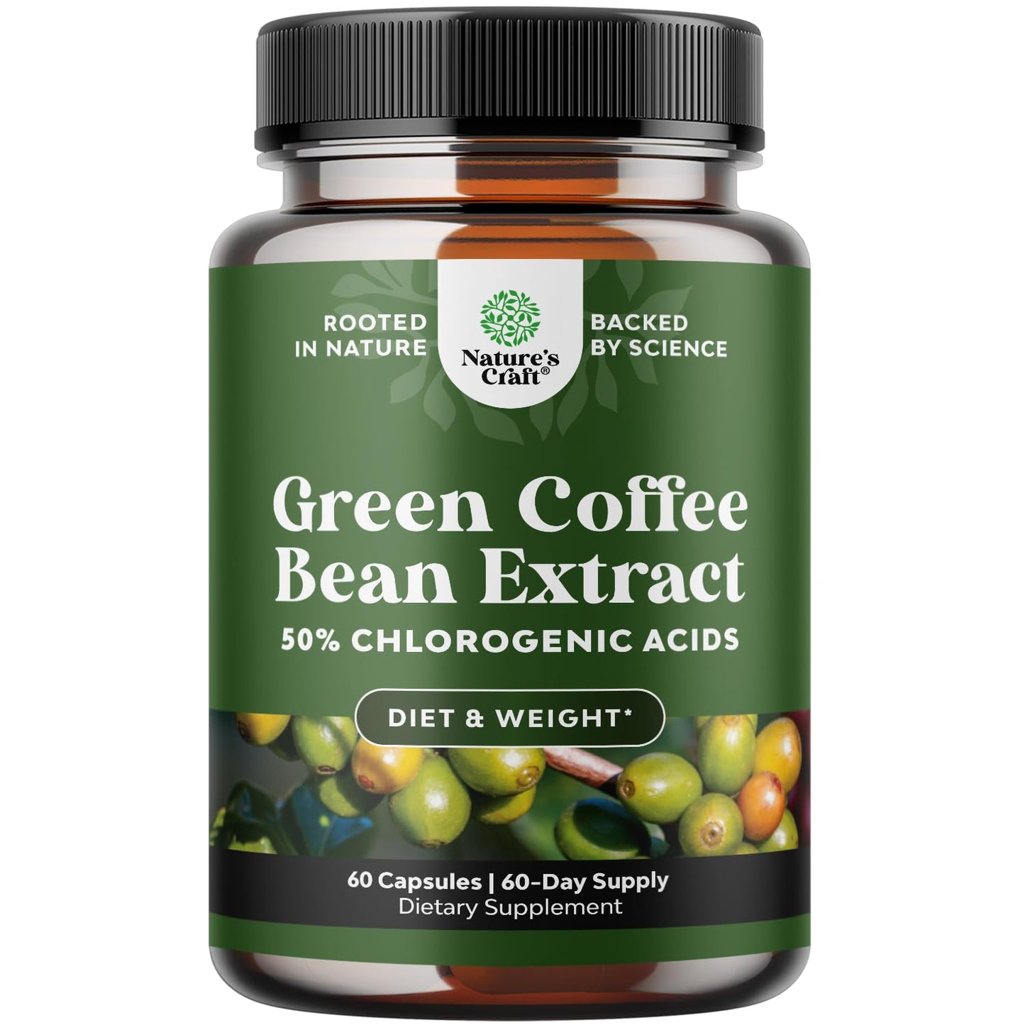 Pure Green Coffee Bean Extract - Super Energizing Green Coffee Extract with 50% Chlorogenic Acid for Antioxidant Heart Health Mental Focus and Size Reduction - Natural Energy Supplement for Adults