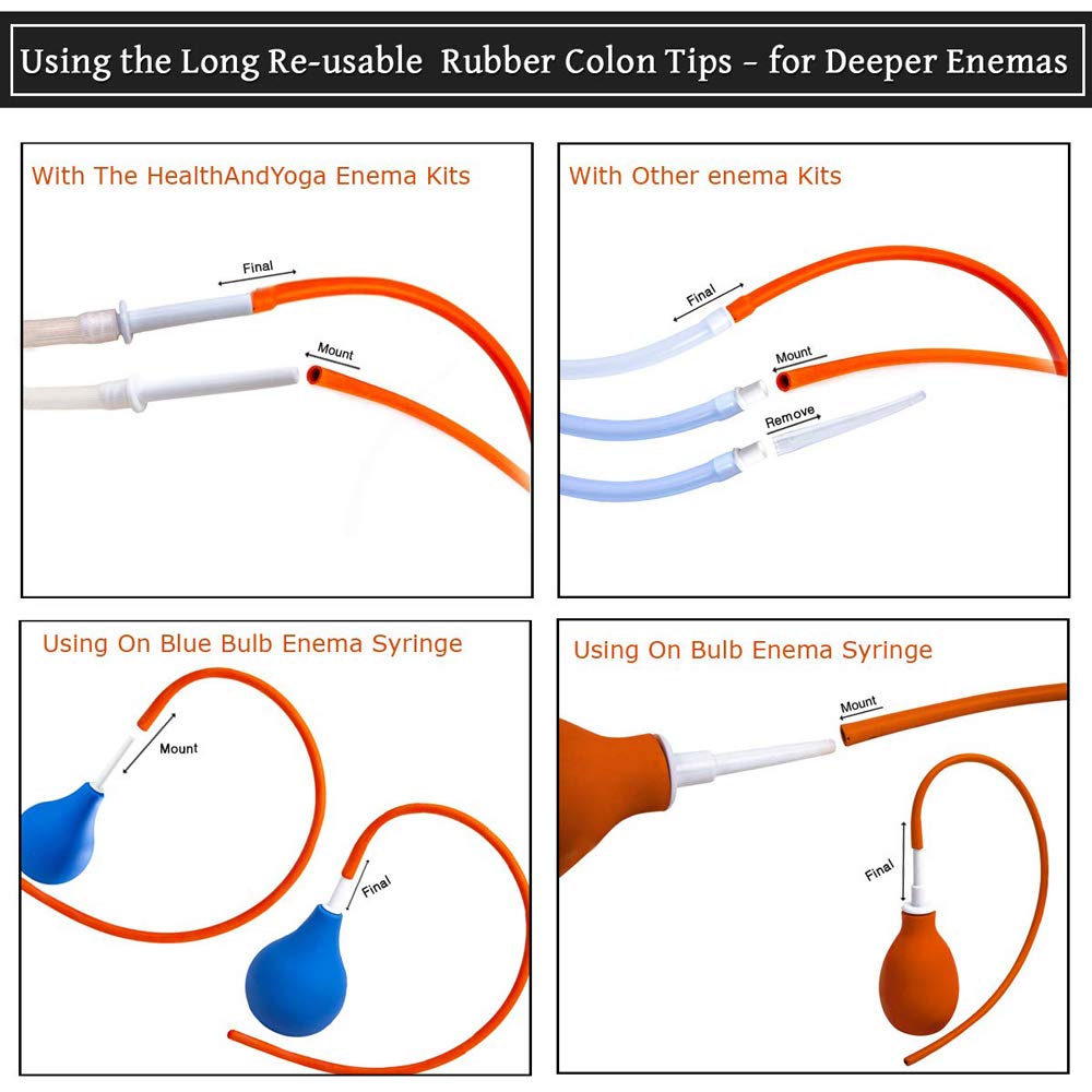 HealthAndYoga™ Enema Rubber Colon Tube - Open End (20” x 22 FR) - Replaceable Compatible Enema Kit Supplies- Comfortable, Deeper & Higher Gut Cleanse- Suitable for Coffee, Water & Gerson Therapy