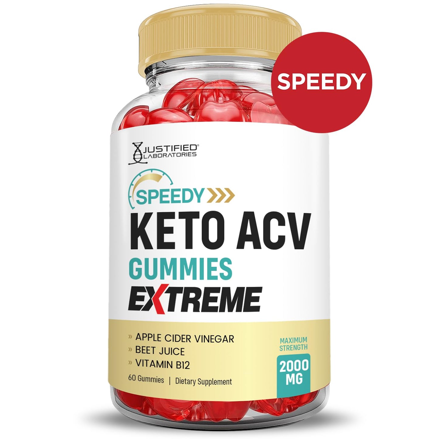 (2 Pack) Speedy Keto ACV Gummies Extreme 2000MG Speedy Keto Gummies Advanced Formula Apple Cider Vinegar with Pomegranate Beet Juice Powder B12 Vegan Non GMO 60 Gummys