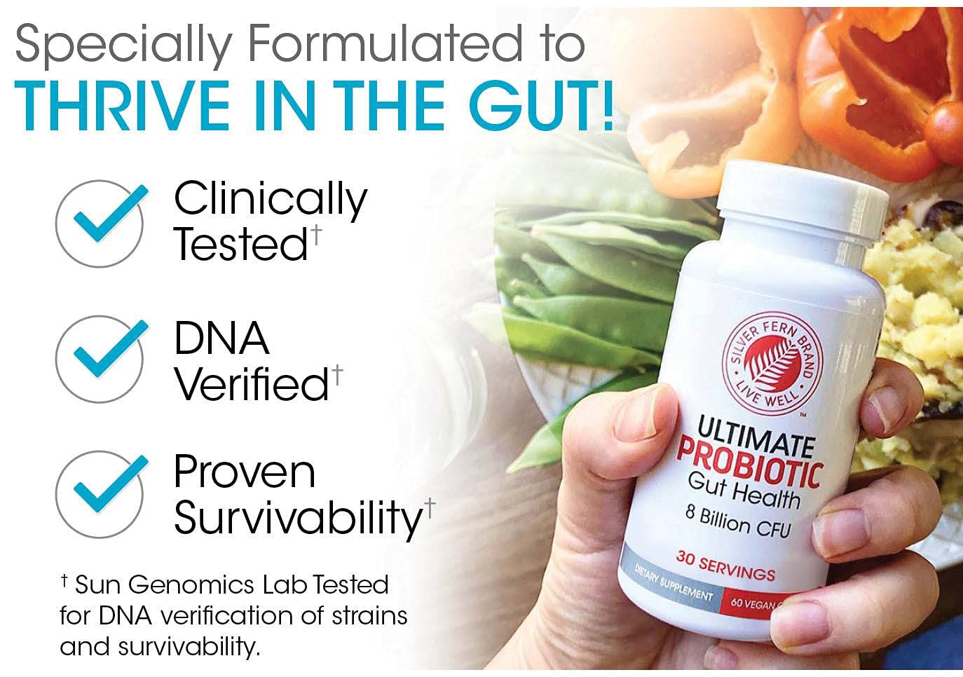 Silver Fern Gut Rehab Kit - 30 Day Supply - Cleanse Daily (1 Bottle = 120 Capsules) & Ultimate Probiotic (1 Bottle = 60 Capsules) - Immunoglobulins & Spore Forming Probiotics