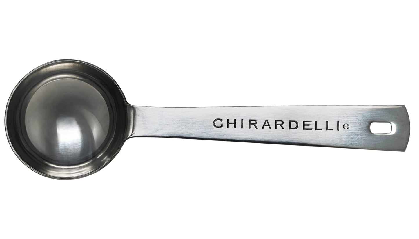 Ghirardelli Sweet Ground Premium Powder 3 Flavor Variety 13 Pound Can Each White Chocolate Chocolate and Dark Chocolate with Ghirardelli Stamped Barista Spoon