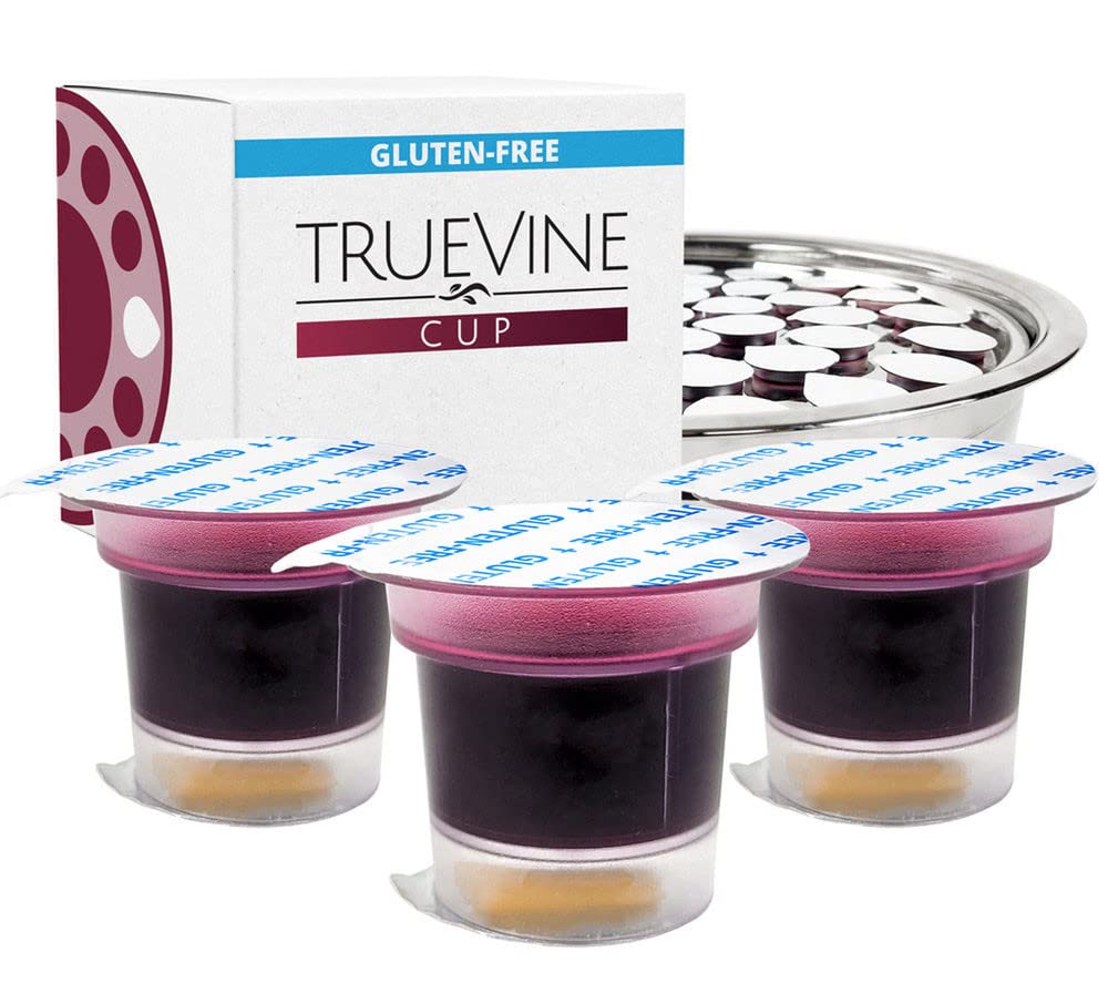 TrueVine Cup 20 Gluten Free Prefilled Communion Cups and Wafer Set  Gluten Free Bread  Juice  Fresh EasyOpen Communion Gluten Free Bread 100 Count Pack of 1