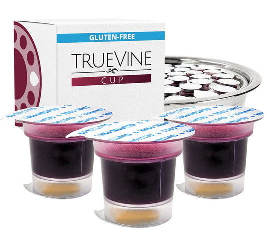 TrueVine Cup 20 Gluten Free Prefilled Communion Cups and Wafer Set  Gluten Free Bread  Juice  Fresh EasyOpen Communion Gluten Free Bread 100 Count Pack of 1