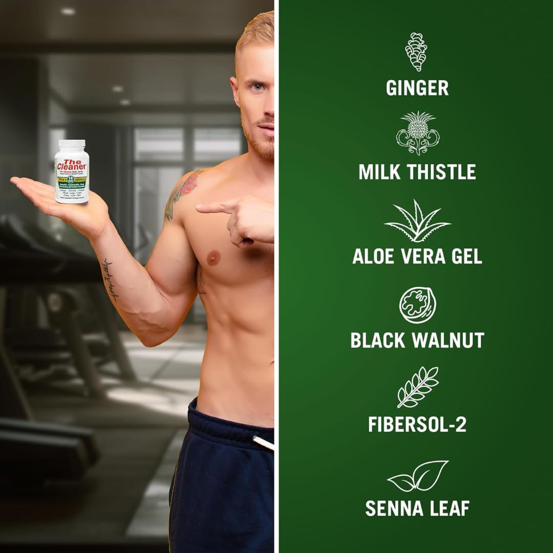CenturySystemsBrand The Cleaner Detox, 104 Vegetarian Capsules(2 Pack), Powerful 14-Day Complete Internal Cleansing Formula for Men, Support Digestive Health, Powerful, Comfortable
