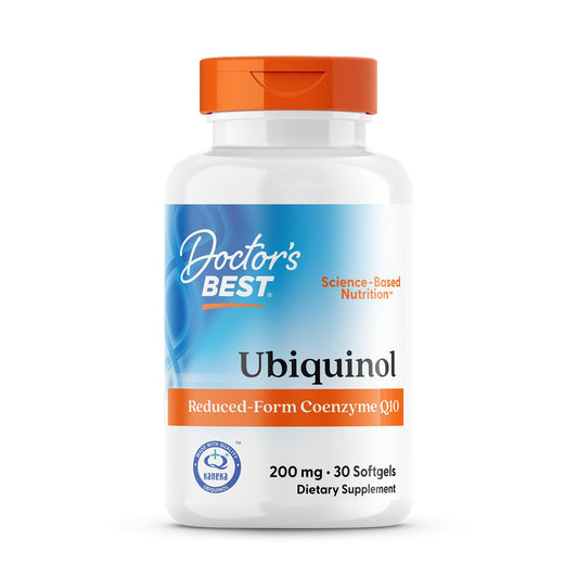 Doctors Best Ubiquinol, Reduced-Form Coenzyme Q1, 200 mg, Non-GMO, Gluten Free, Soy Free 30 Softgels