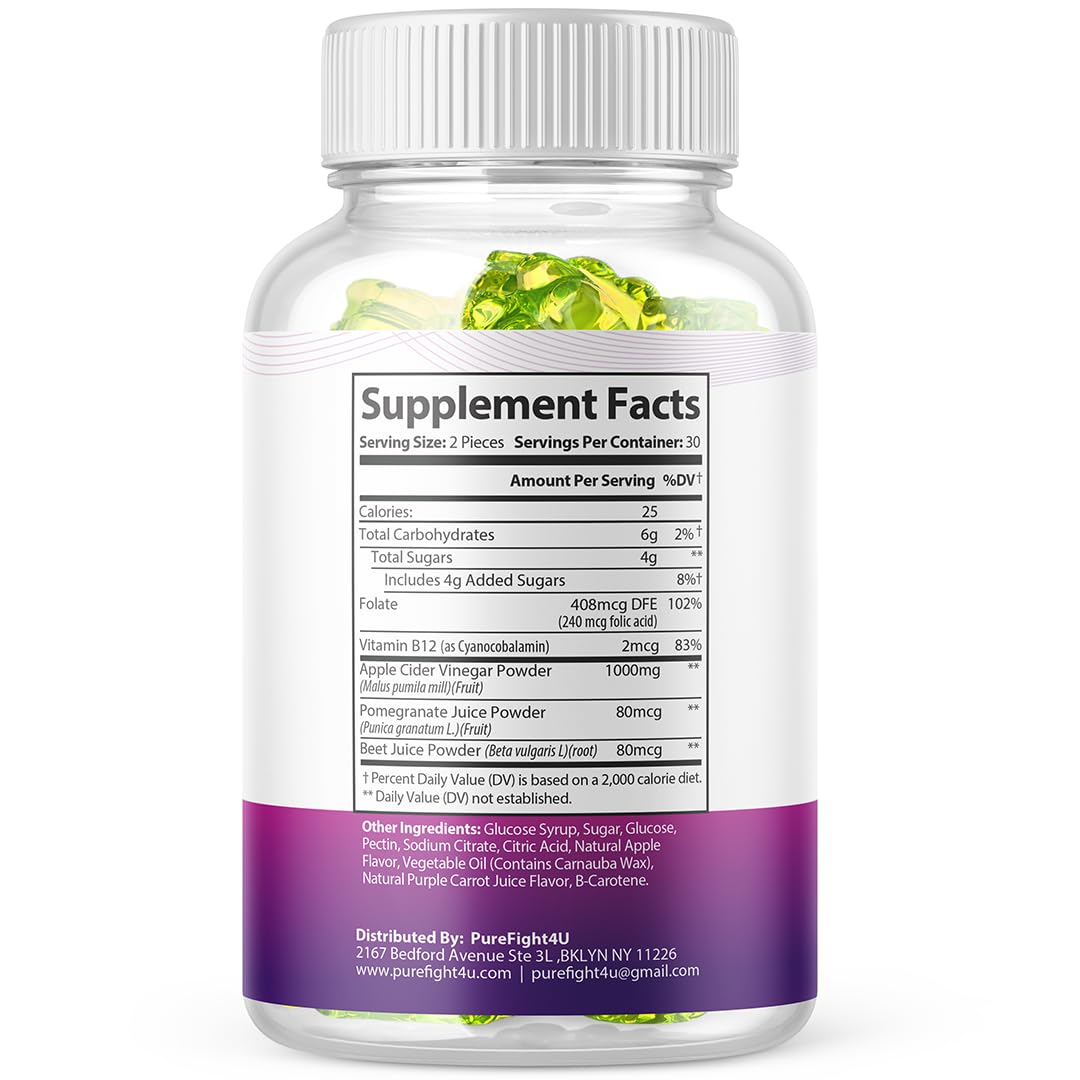 Ripped Result Keto +ACV Gummies | Apple Cider Vinegar Gummies, Advanced Weight Loss, B12 & Beet Juice Powder | Dietary Supplement 60 Gummies
