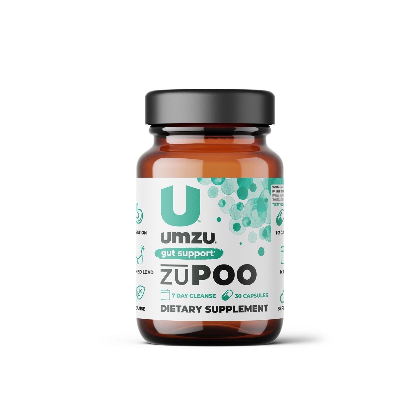 UMZU zuPOO Natural Colon Cleanse, Constipation Relief & Detox Supplement for Women & Men, Cascara Sagrada, Magnesium, Milk Thistle, Apple Cider Vinegar (15 Day Supply | 30 Capsules)