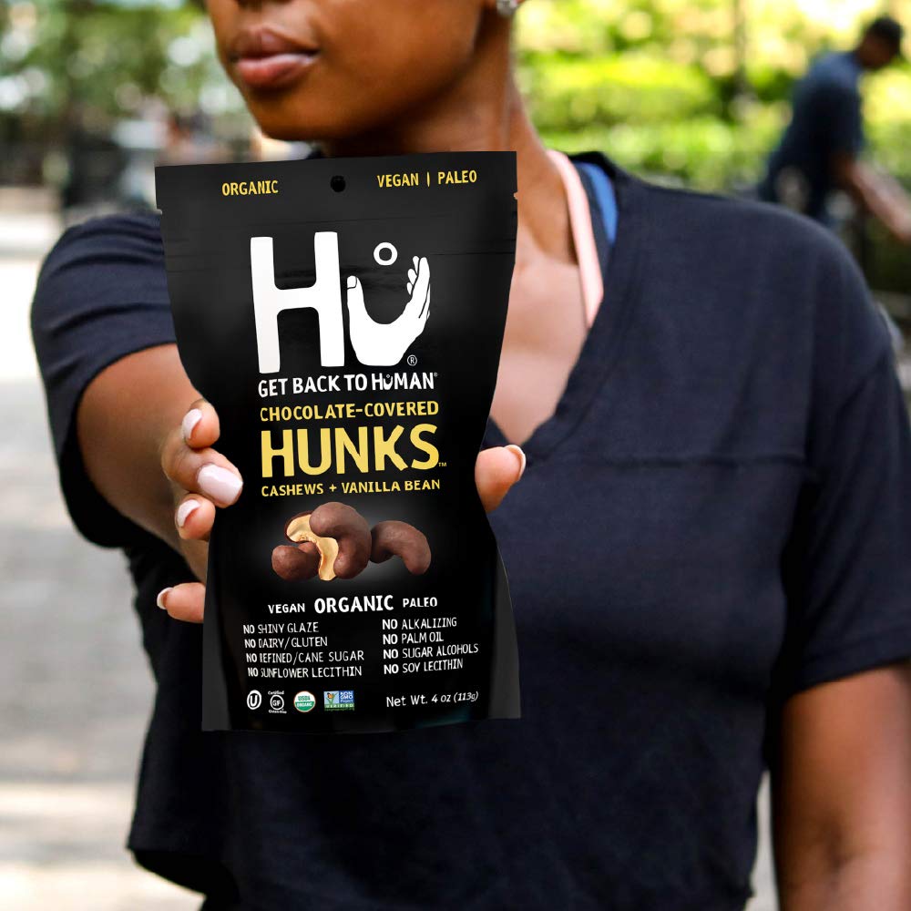 Hu Hunks Vegan Chocolate Covered Cashews With Vanilla Bean  2 Pack  NonGMO Gluten Free Paleo Organic Dark Chocolate