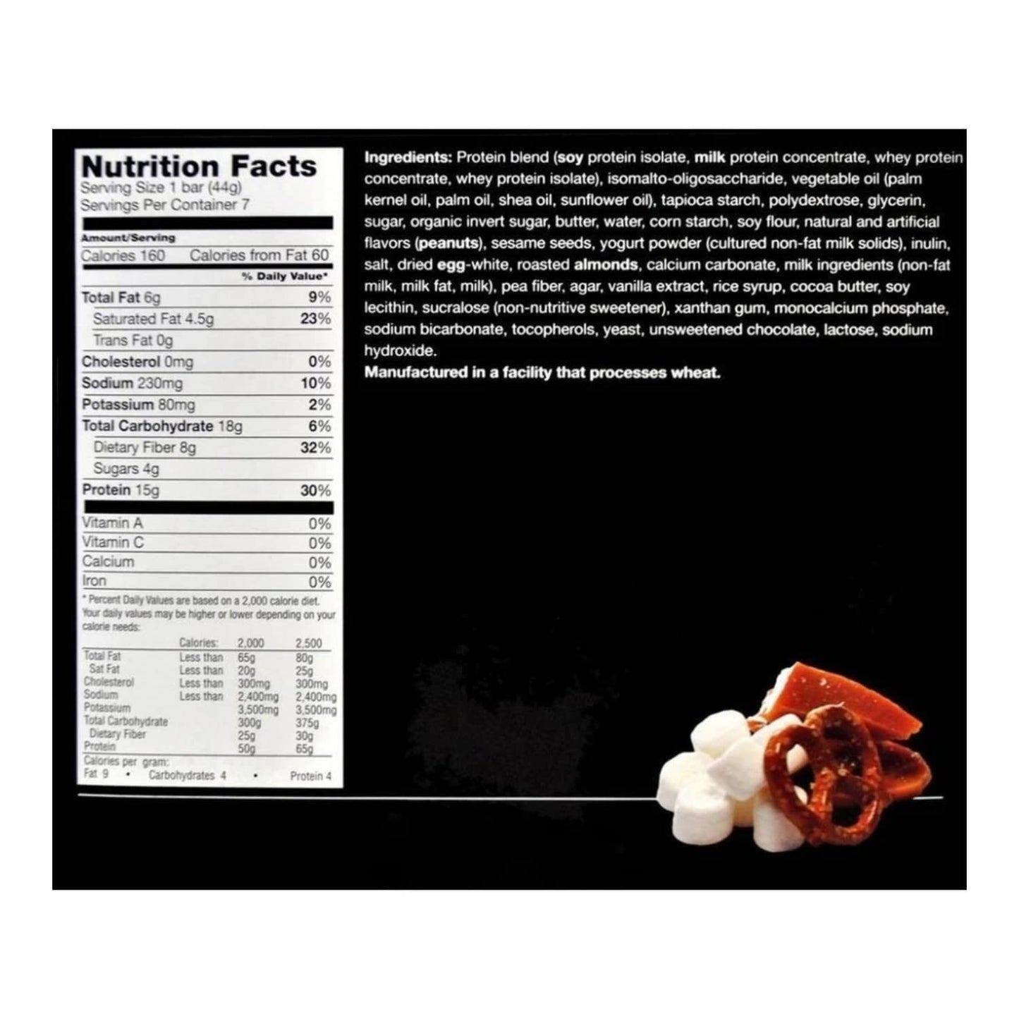 PROTIFIT - Low Calorie Salted Toffee Pretzel Protein Bar 2 Pack, High Protein, 15g Protein, Low Carb, Low Sugar, Ideal Protein Compatible, 7 Servings Per Box, (2 Pack)