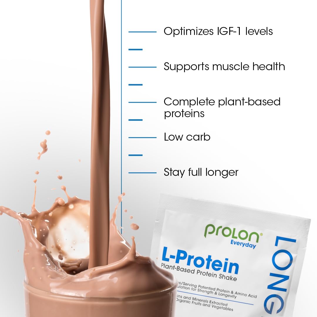 ProLon Longevity Plant Based Protein Powder | Muscle Synthesis & Repair, Healthy Aging, Boost Performance | Vitamins, Gluten Free, Amino Acids | 25g of Protein | Chocolate and Berry, 24 Packets