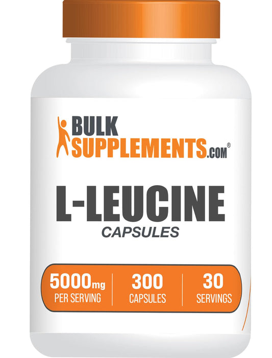 BulkSupplements.com L-Leucine Capsules - Leucine Supplements, Amino Acid Supplement - Gluten Free, 10 Capsules per Serving (5000mg), 300 Count (Pack of 1)