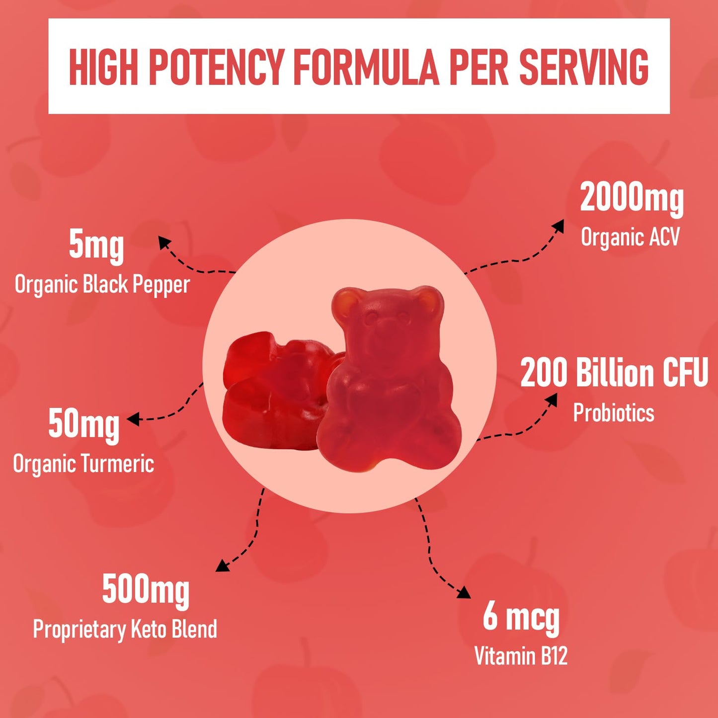 Apple Cider Vinegar Gummies, Max Strength 2000mg ACV Gummy with Probiotics, B12 and Keto Support, For Digestion, Metabolism, Detox, Gut & Immune Health, Gelatin-Free, Non-GMO, 120 keto acv gummies