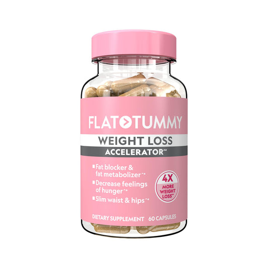 Flat Tummy Weight Loss Accelerator - Clinically Proven Fat Burner & Appetite Suppressant for Women, Post GLP-1 Supplement - Achieve a Slimmer Waist & HIPS - 60 Capsules
