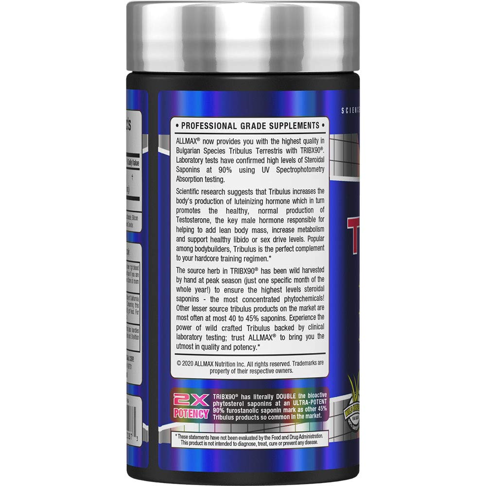 ALLMAX Nutrition Trib X 90, Bulgarian Tribulus Ultra-Concentrated Extract, 90 Capsules
