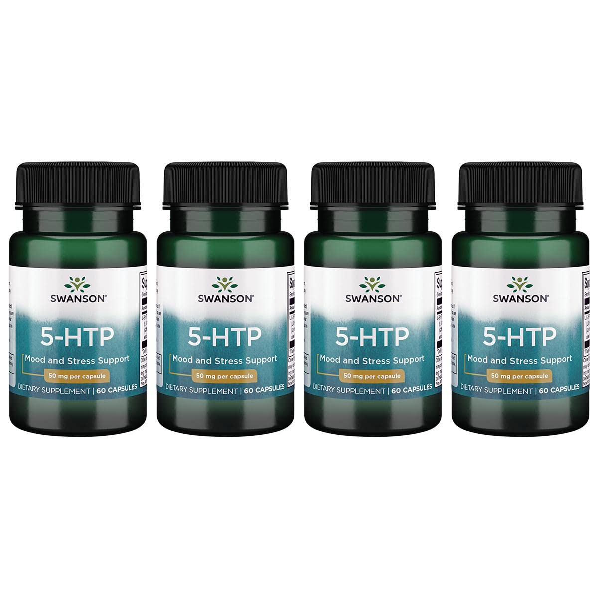 Swanson Premium Amino Acid 5-Htp - Extra Strength - 50 Milligrams 60 Capsules (4 Pack)