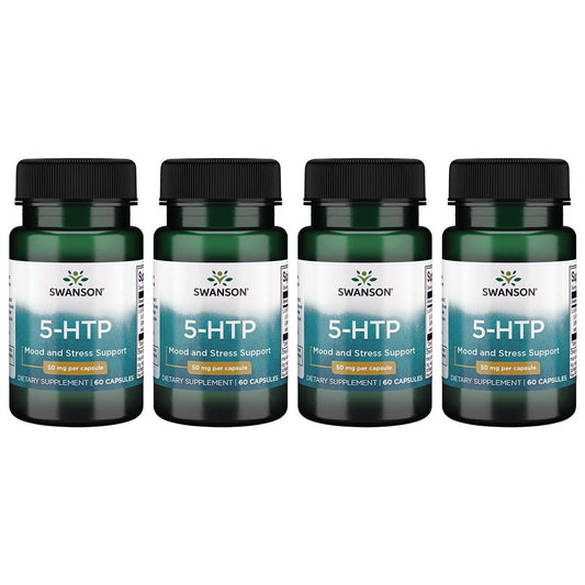 Swanson Premium Amino Acid 5-Htp - Extra Strength - 50 Milligrams 60 Capsules (4 Pack)