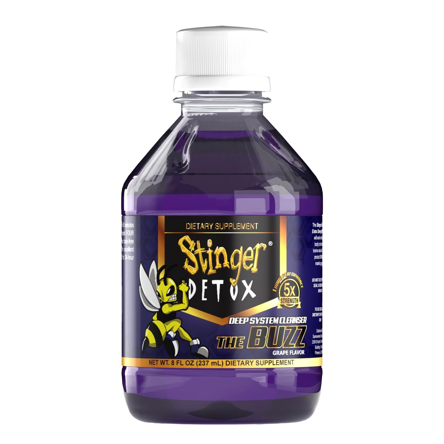 Stinger Detox Buzz 5X Extra Strength Drink - Grape Flavor - 8 FL OZ - 2 Pack