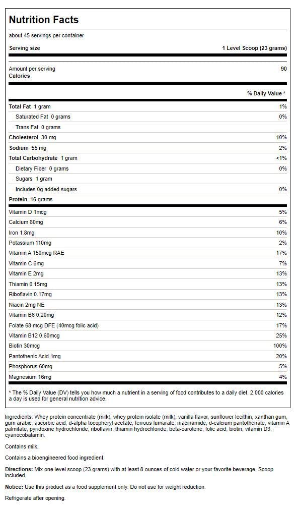 Swanson Original Whey Protein Powder with Vitamins Sports Nutrition Muscle Workout 2 lbs 4.5 Ounces (1,035 g) (4 Pack)