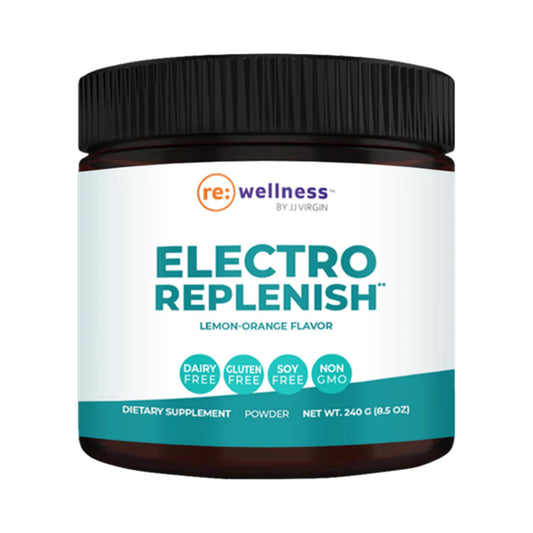Reignite Wellness by JJ Virgin | ElectroReplenish Electrolyte Powder | Electrolyte Replacement & Hydration Powder for Energy Production & Stress Support | Naturally Flavored Lemon-Orange | 30 Servings