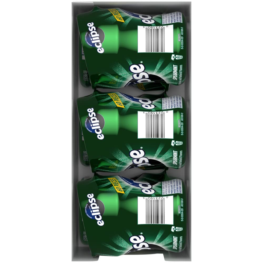 Eclipse Spearmint Sugarfree Gum 60 Count Pack of 6