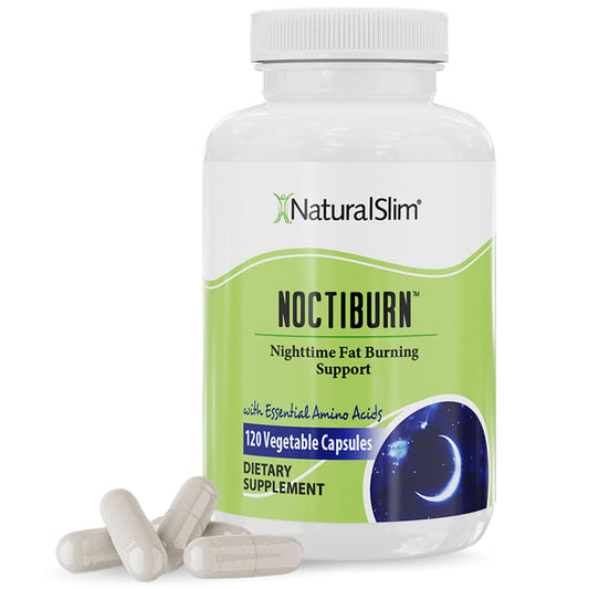 NaturalSlim Night Time Fat Burner for Women & Men - Noctiburn Overnight Fat Burning Supplements with Essentials Amino Acid for Night Burn Metabolism Support - 120 Vegetable Capsules