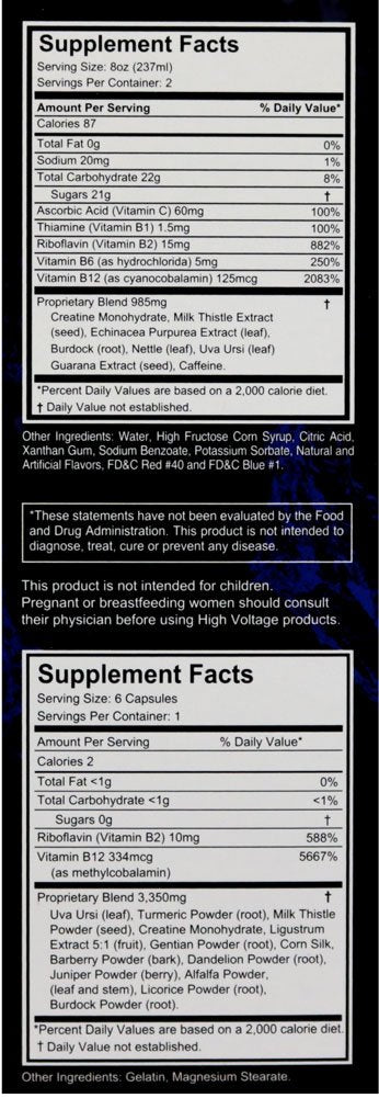 High Voltage Detox Double Flush Blue Berry