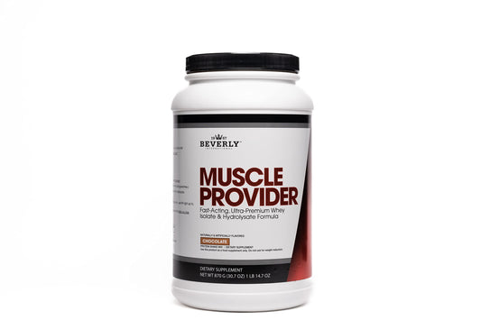 Beverly International Muscle Provider, 30 Servings, Chocolate. Super-Fast-Absorbing Whey Protein Powder for Recovery, Lean Muscle. Fills Your Muscles, not Your Stomach. Tastes Like ice Cream