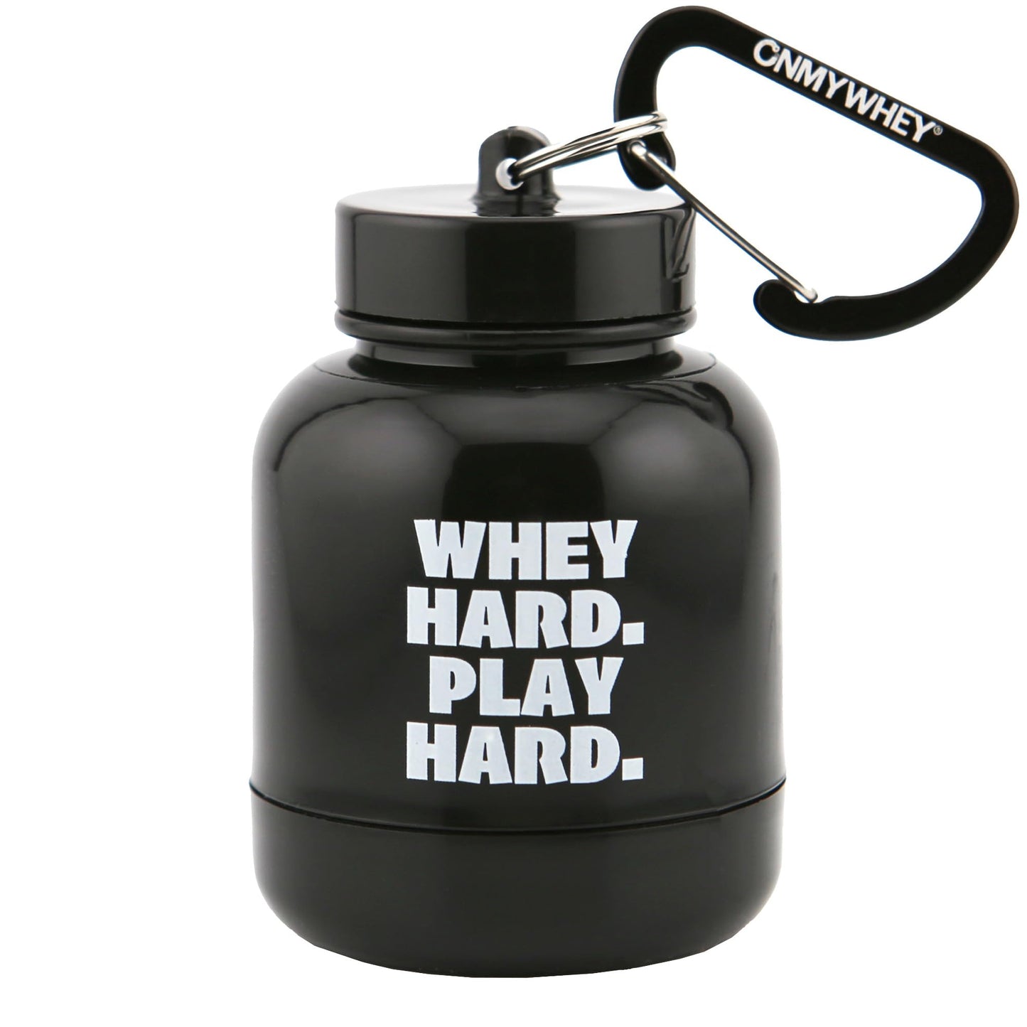 ONMYWHEY - Protein Powder & Supplement Funnel Keychain, Portable To-Go Container for The Gym, Workouts, Fitness, & Travel - TSA Approved, Whey Hard Play Hard