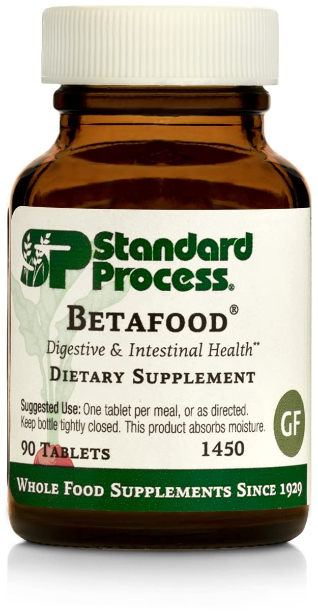 Standard Process Inc. Betafood - Digestive Health and Liver Support Supplement with Whole Food Blend of Oat Flour, Organic Beet Root, and Organic Beet Juice - 90 Tablets