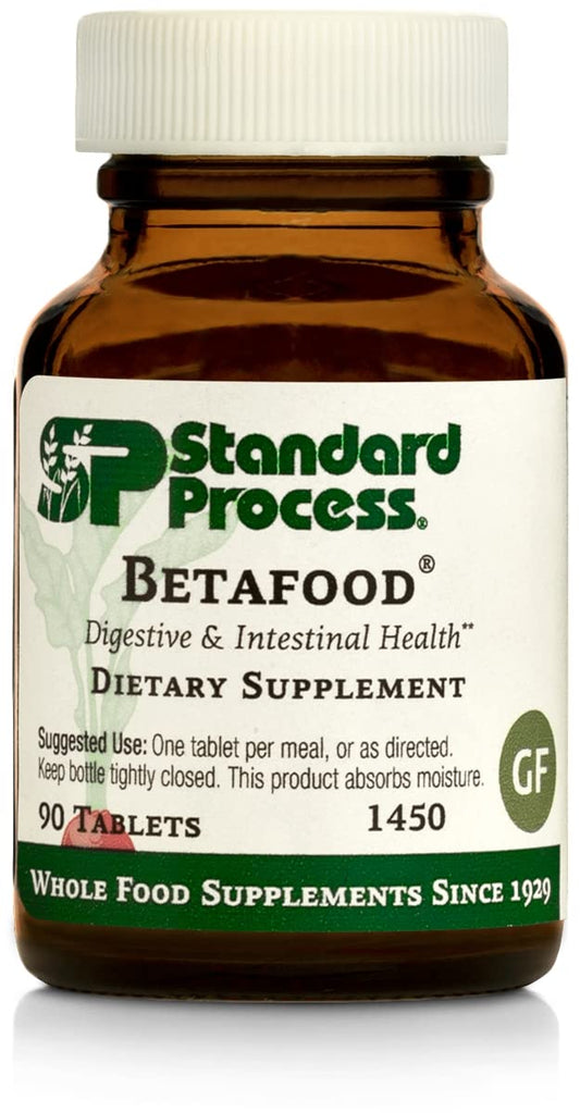 Standard Process Inc. Betafood - Digestive Health and Liver Support Supplement with Whole Food Blend of Oat Flour, Organic Beet Root, and Organic Beet Juice - 90 Tablets