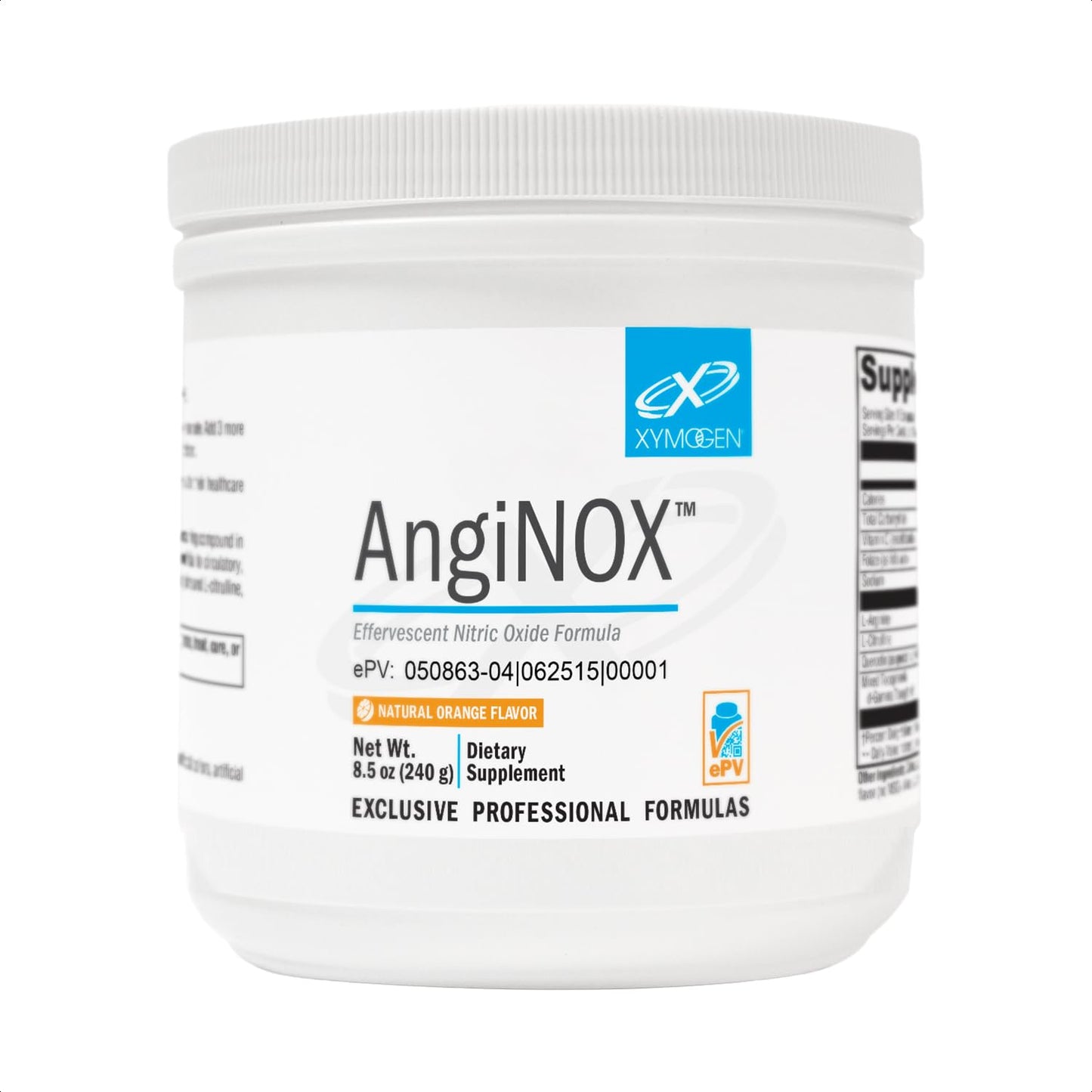 XYMOGEN AngiNOX - Nitric Oxide Support Powder with L-Arginine, L-Citrulline + Quercetin - Supports Athletic Performance, Helps Optimize Flow of Blood + Oxygen - Orange Flavor Drink (8.5 oz)