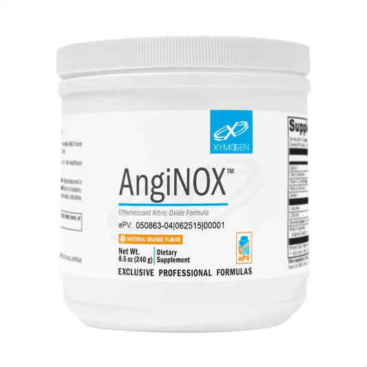 XYMOGEN AngiNOX - Nitric Oxide Support Powder with L-Arginine, L-Citrulline + Quercetin - Supports Athletic Performance, Helps Optimize Flow of Blood + Oxygen - Orange Flavor Drink (8.5 oz)
