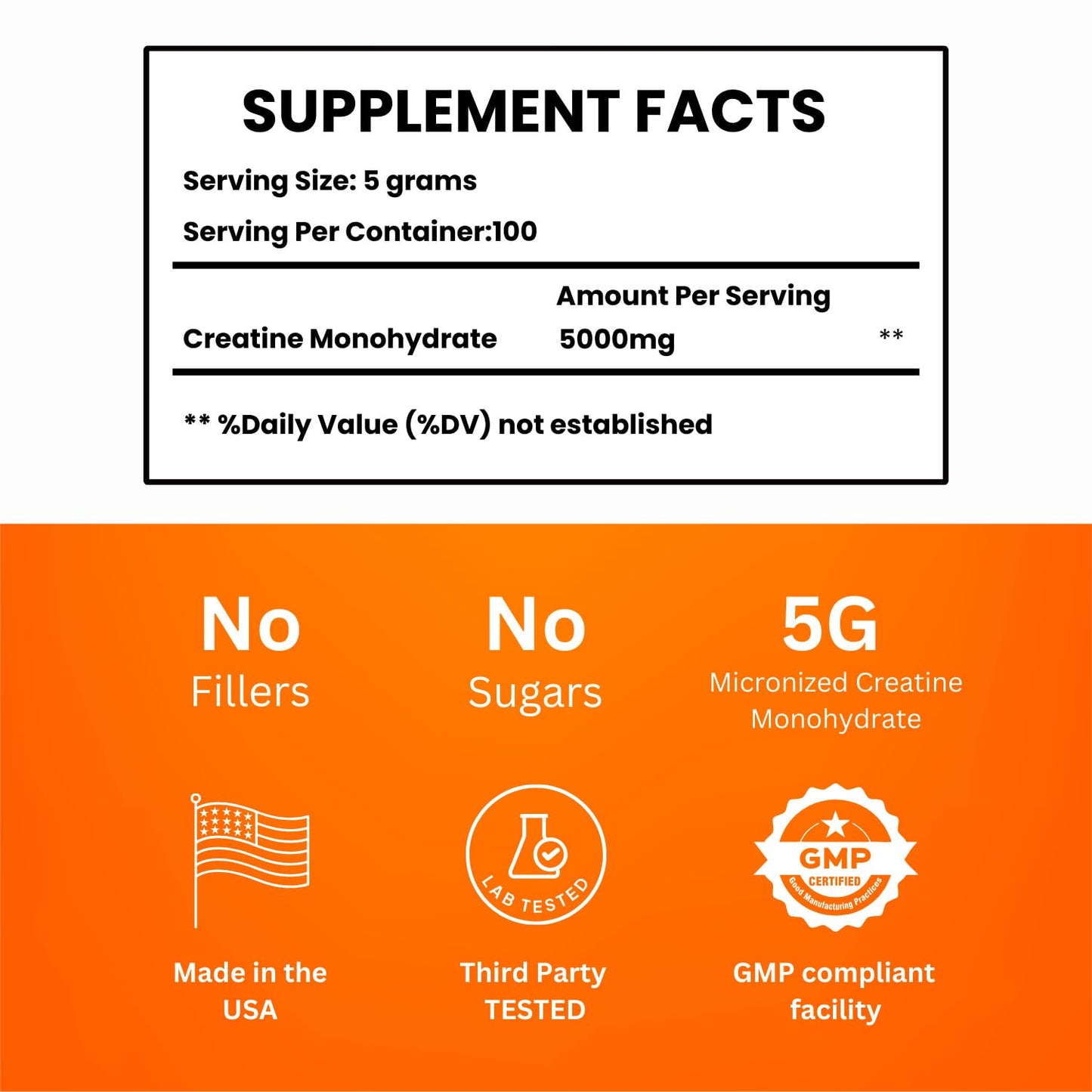 Nature4U Micronized Creatine Monohydrate Powder 500G, 5000mg Per Serving (5g), Pure Creatine Supplement for Muscle Gain, Workout Recovery, Improve Strength and Performance, Unflavored, 100 Serving