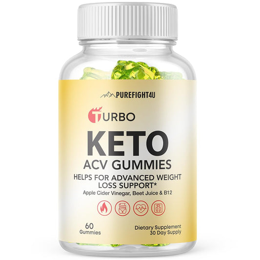 Turbo Keto ACV Gummies | Weight Management, Advanced Weight Loss Support | Beet Juice & B12 | Dietary Supplement 60 Gummies