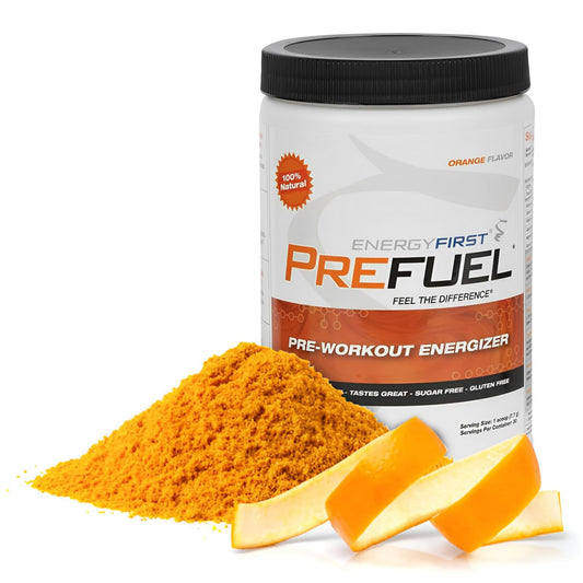 EnergyFirst Prefuel Vegan Pre-Workout Powder, Zero Sugar, All-Natural Energizer with Immune Support Orange Flavor, 30 Servings for Maximum Workout Performance